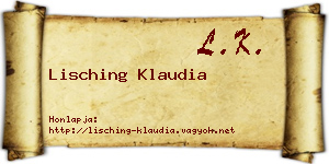 Lisching Klaudia névjegykártya