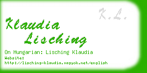 klaudia lisching business card